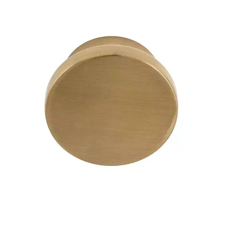 Sumner Street Home Hardware 10pk Large Ethan Disc Knob in Satin Brass: Zinc Cabinet Knobs, Gold Drawer & Dresser Pulls
