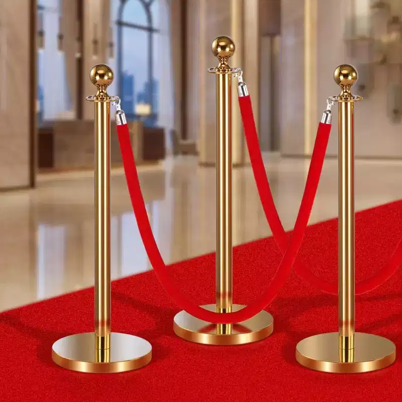 VEVOR 4 Pcs Red Velvet Stanchion Ropes, 5 ft Crowd Control Stanchion Red Velvet Ropes with Silver Hooks, Post Queue Barrier Carpet Rope, Red