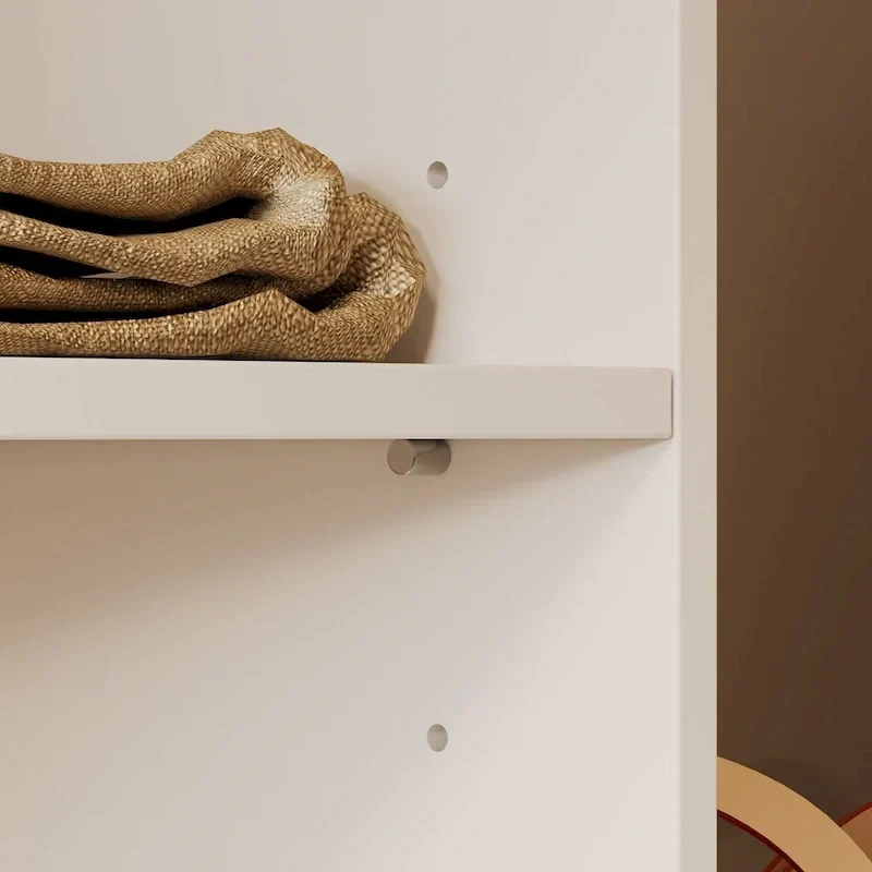 Armoire d'angle avec 2 tringles, un porte-pantalons et un meuble de rangement pour chaussures