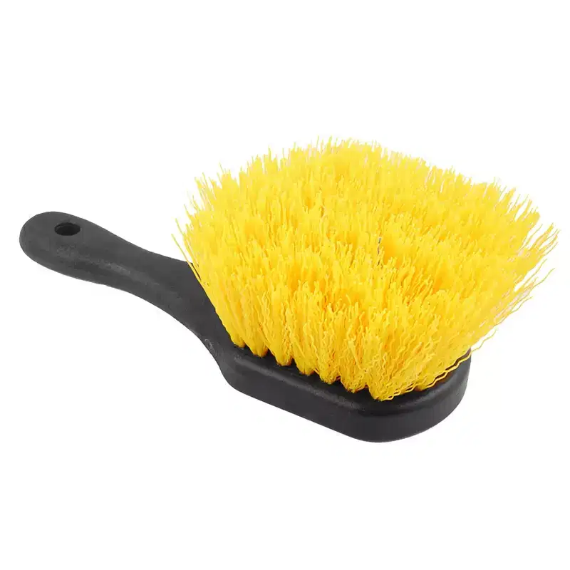 Unique Bargains Brush Cleaner Carpet Scrubbing Nonslip Handle Car Black Yellow 8.1 Length