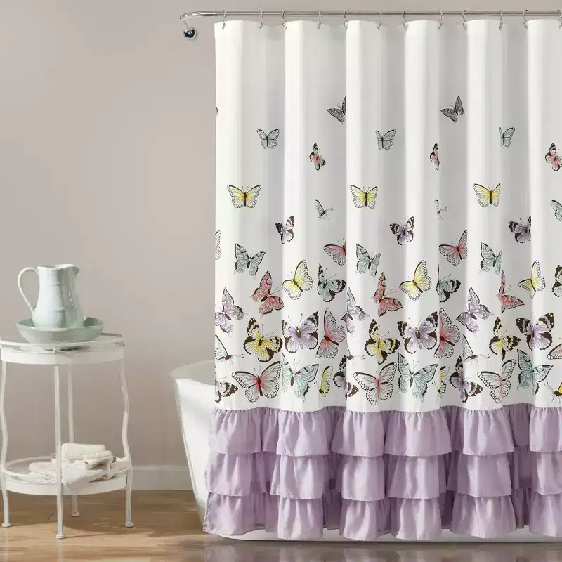 Kids' Flutter Butterfly Shower Curtain - Lush Dcor