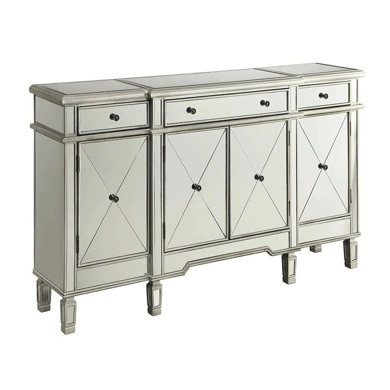Silver Mirrored Wine Cabinet