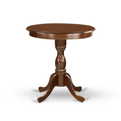 HomeStock Round Wood Dining Table Set Mahogany Finish