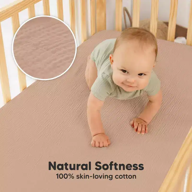 KeaBabies Lyra Muslin Crib Sheets for Boys, Girls, 2pk 52x28 Cotton Baby Crib Mattress Sheets Fitted, Soft, Breathable