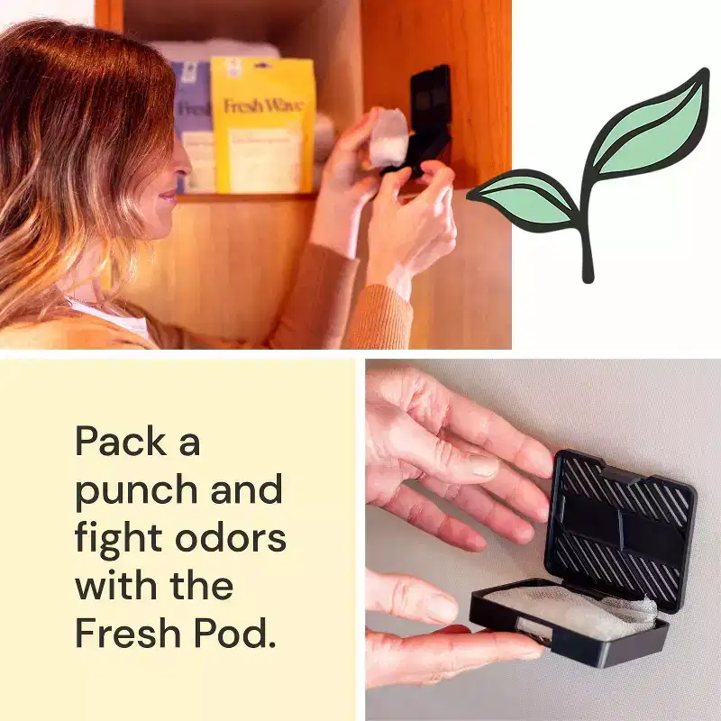 Fresh Wave Odor Removing Pack and Reusable Pod Original Scent: Solid Form, Non-Toxic, Paraben-Free, Aluminum-Free
