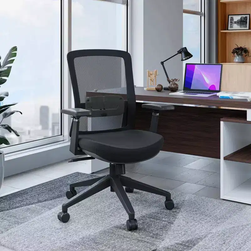 Ingram Ergonomic Desk Chair, Adjustable Height Swivel Task Chair with Back Support & Tilt, Comfortable 8-Hour Computer Chair for Office
