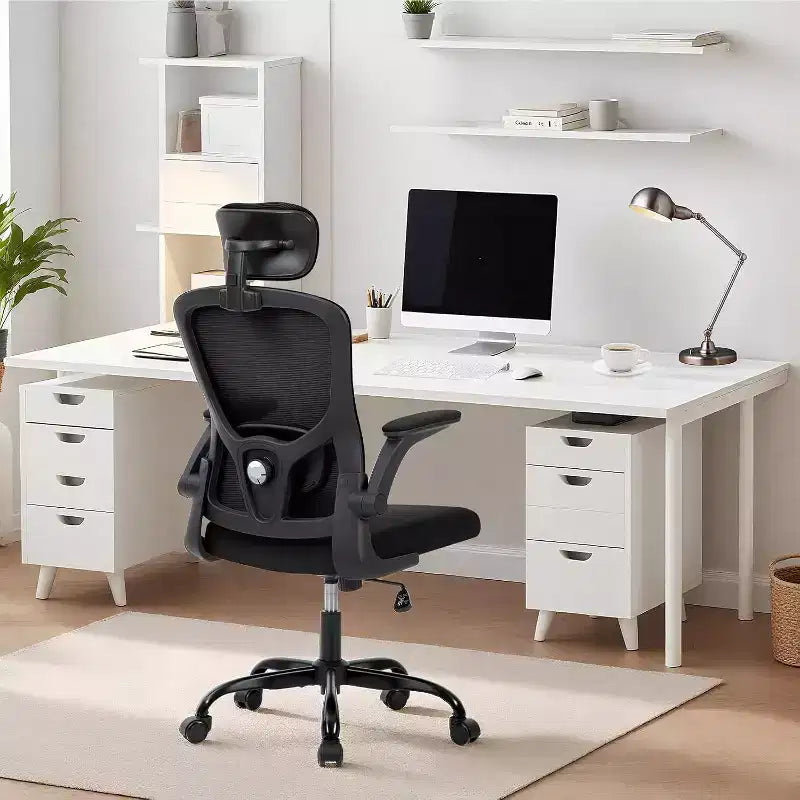 Acekool Ergonomic Office Chair with Adjustable Headrest, Flip-Up Armrests, Mesh Desk Chair for Home Office
