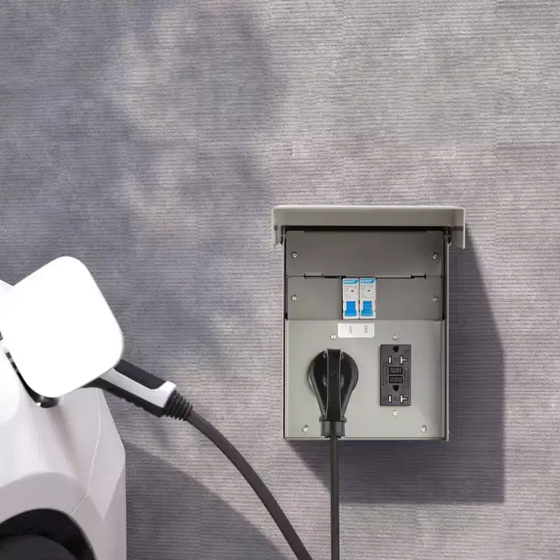 VEVOR Temporary Power Outlet Panel, 20 30 Amp, RV EV Electrical Outlet Panel with NEMA 30 Amp GFCI 20 Amp Receptacle Installed, Gray