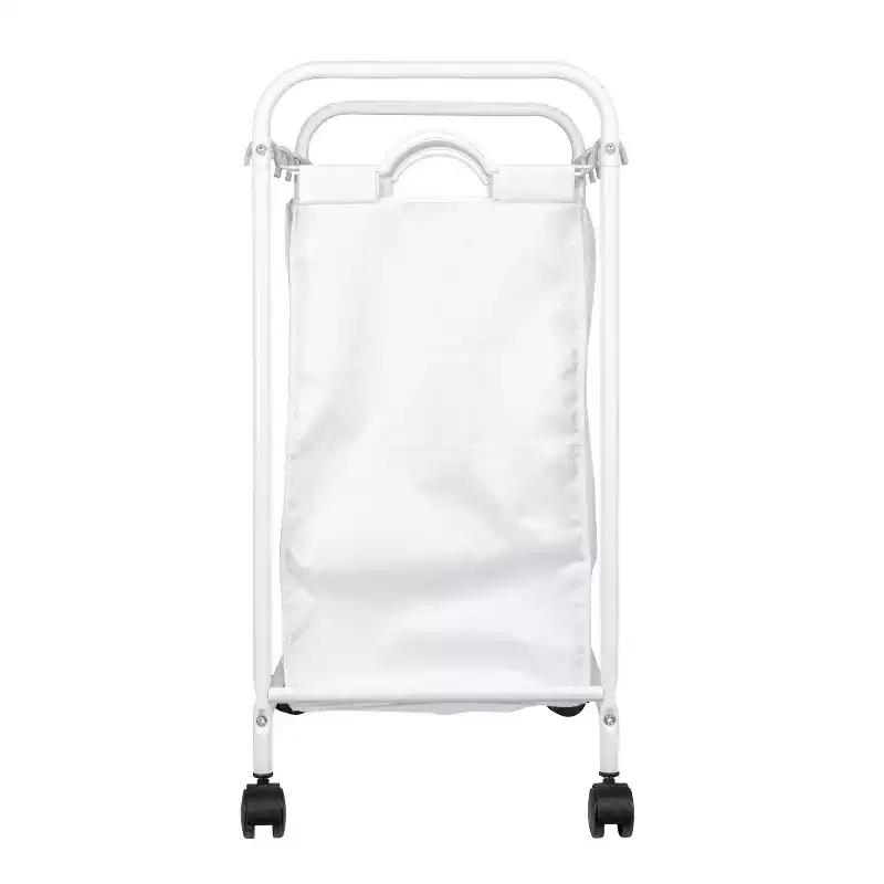Household Essentials Rolling Triple Laundry Sorter White: Steel Frame, 244L Capacity, Laundry Basket with Wheels