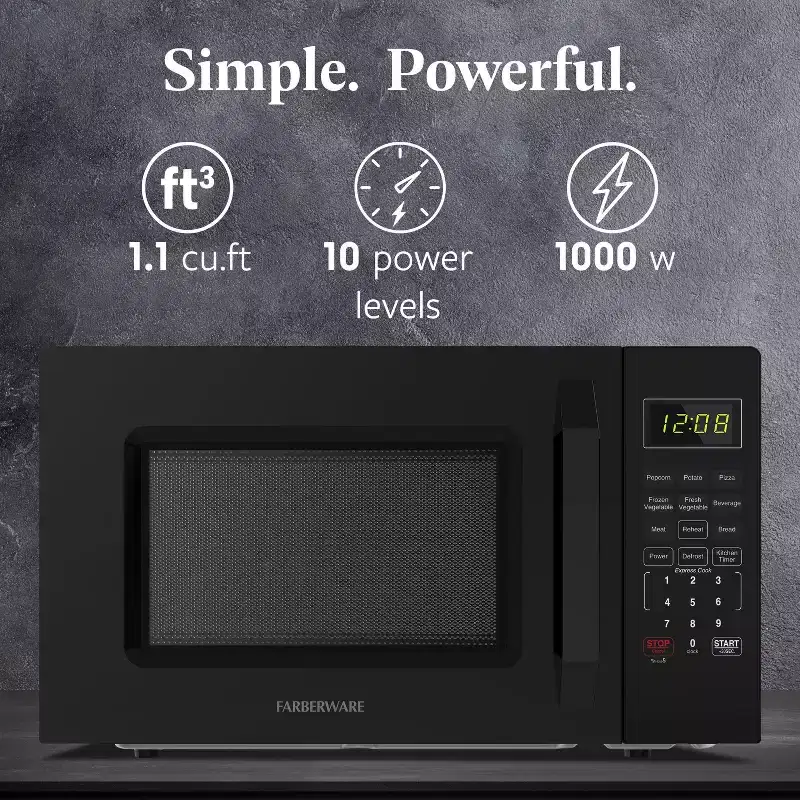 Farberware 1.1 Cu. Ft. 1000-Watt Compact Microwave Oven