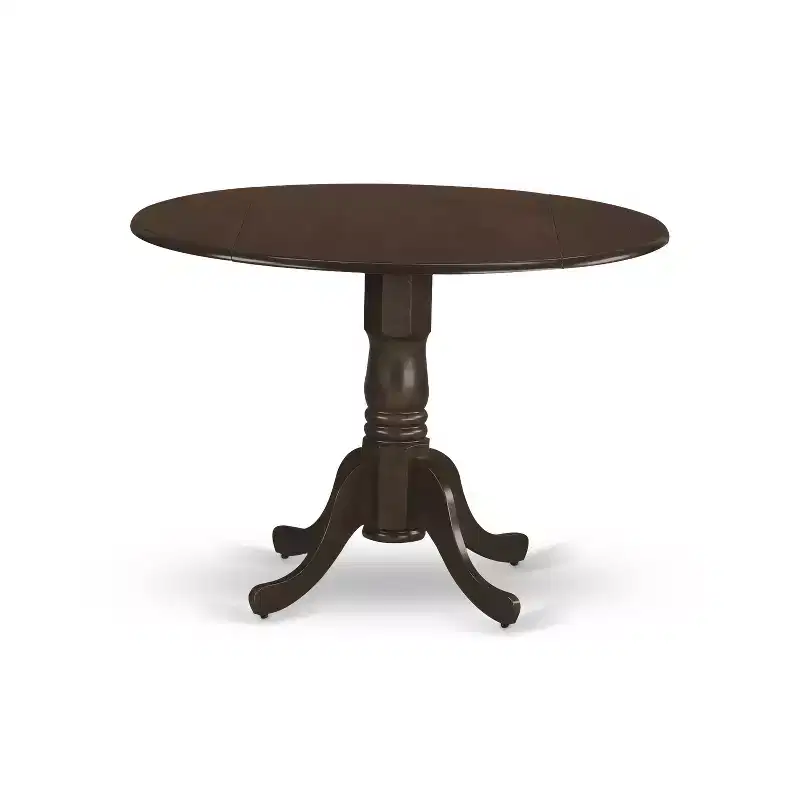 HomeStock Belmont Dinette Table With 2 Drop Leaves And Leather Kitchen Chairs, Espresso