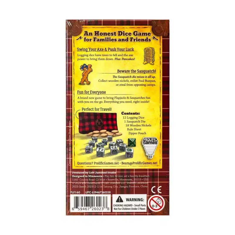 Flapjacks & Sasquatches Dice Game Board Game