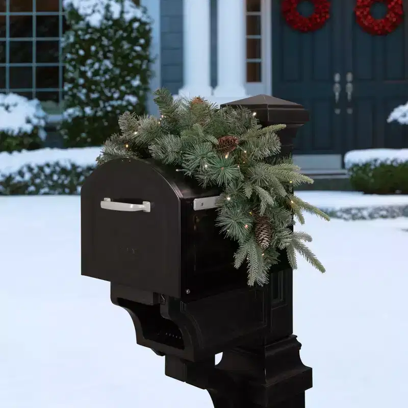 Northlight Real Touch Pre-lit Pinecone and Mixed Pine Artificial Mailbox Christmas Swag - 36