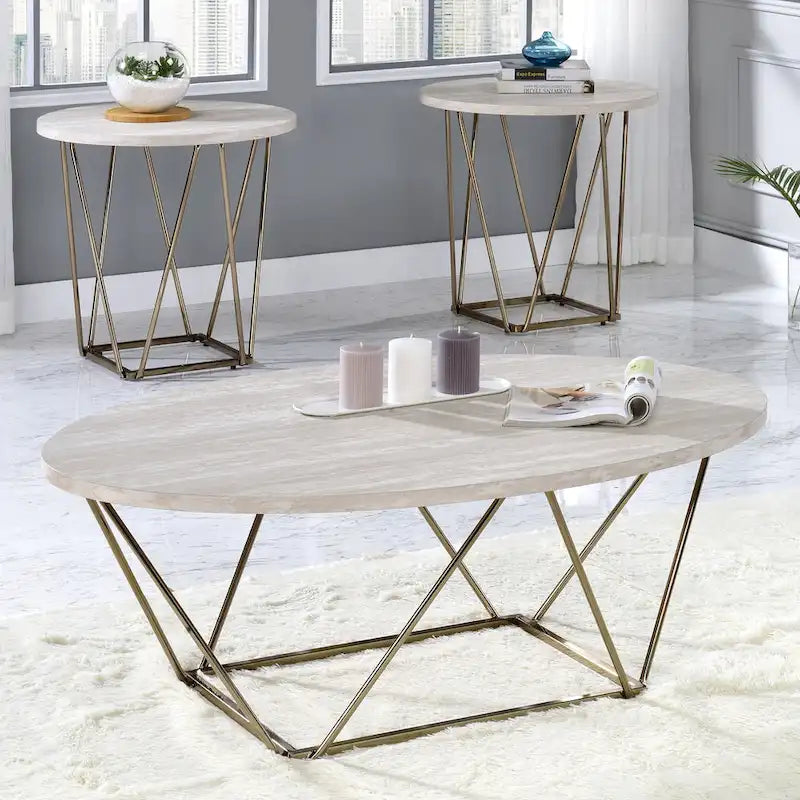 Ravine Faux Marble Top Coffee Table