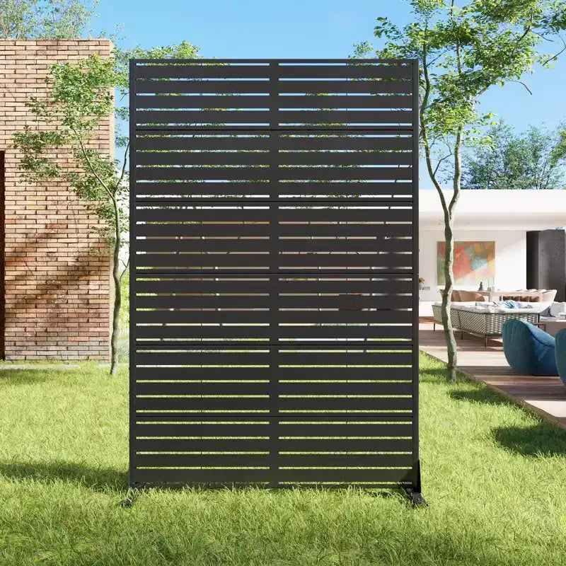 Outdoor Metal Privacy Screen - 72H x 47W, Floral Laser-Cut, Freestanding or Wall-Mount
