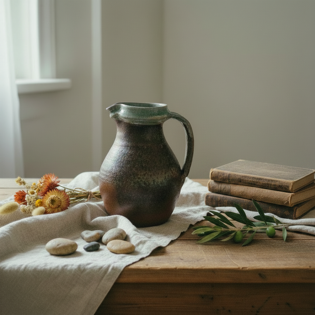 Celadon Wadding Wood Fired Small Devon Jug
