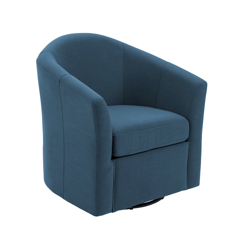 Ensemble de 2 fauteuils pivotants modernes rembourrés de style tonneau, fauteuils d'appoint pour salon