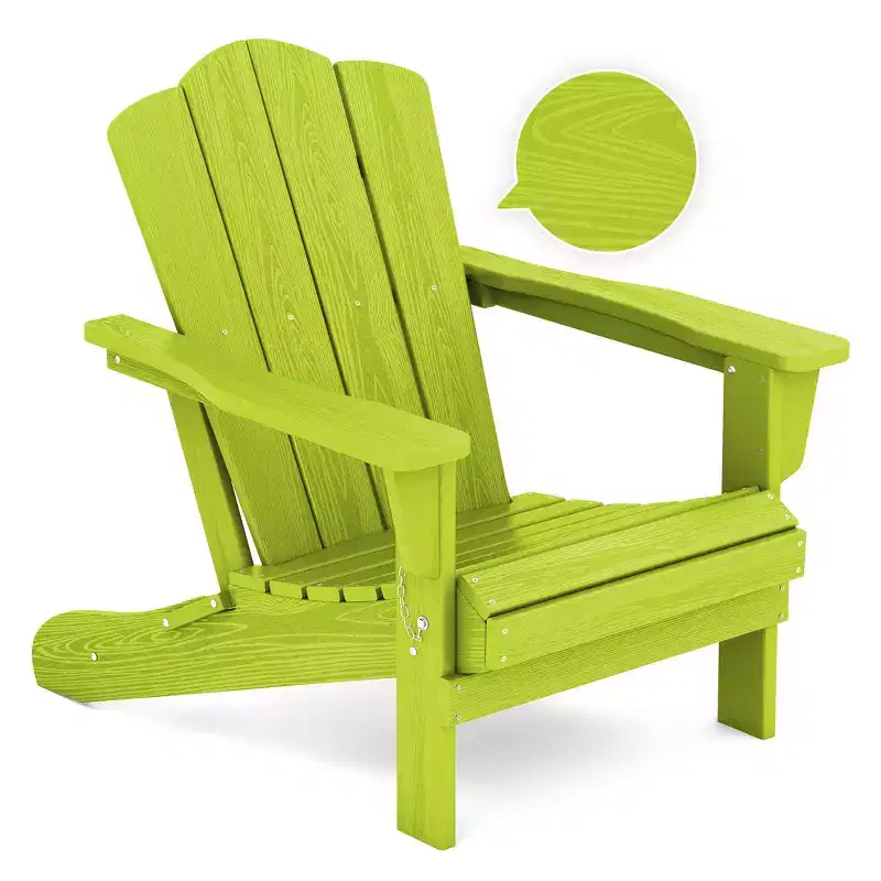 Hyleory Folding Adirondack Chair Outdoor, HDPE Patio Accent Chair