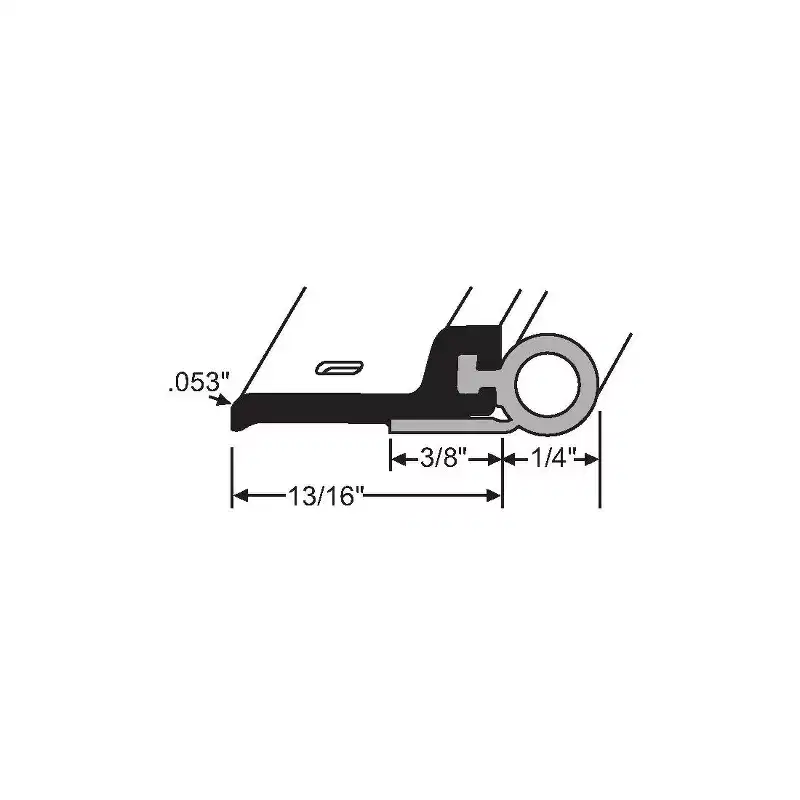 Brixwell 19-850-36 Door W-Strip With Bulb Gasket 1 36 & 2 84 Pcs & Fasteners 1/4 X13/16 Mill Finish