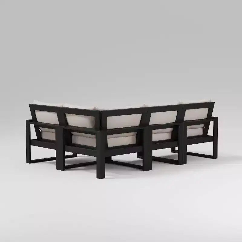 POLYWOOD 4pc EDGE Modular Deep Seating Outdoor Patio Sectional Sofa Furniture Set