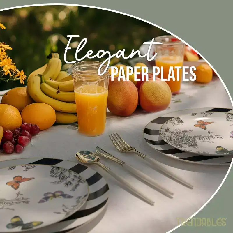 Earthtrends 80 PCS Paper Wedding Plate Service for 40 |10 Dinner Paper Disposable Plates 8 Salad Plates Paper Disposable Plates Monarch
