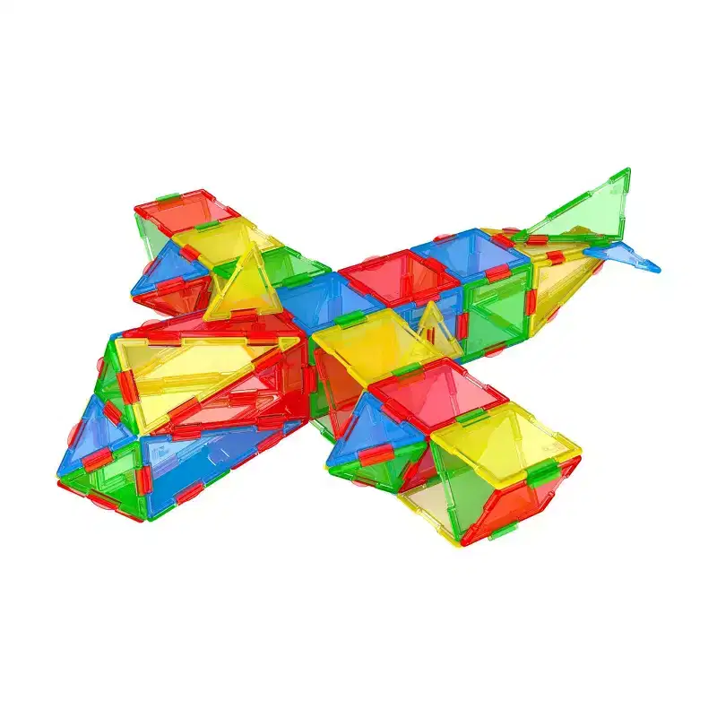 The Learning Journey International Techno Tiles - Geometric Snap & Build Tiles: Primary Colors: 240+ Pcs Board Game