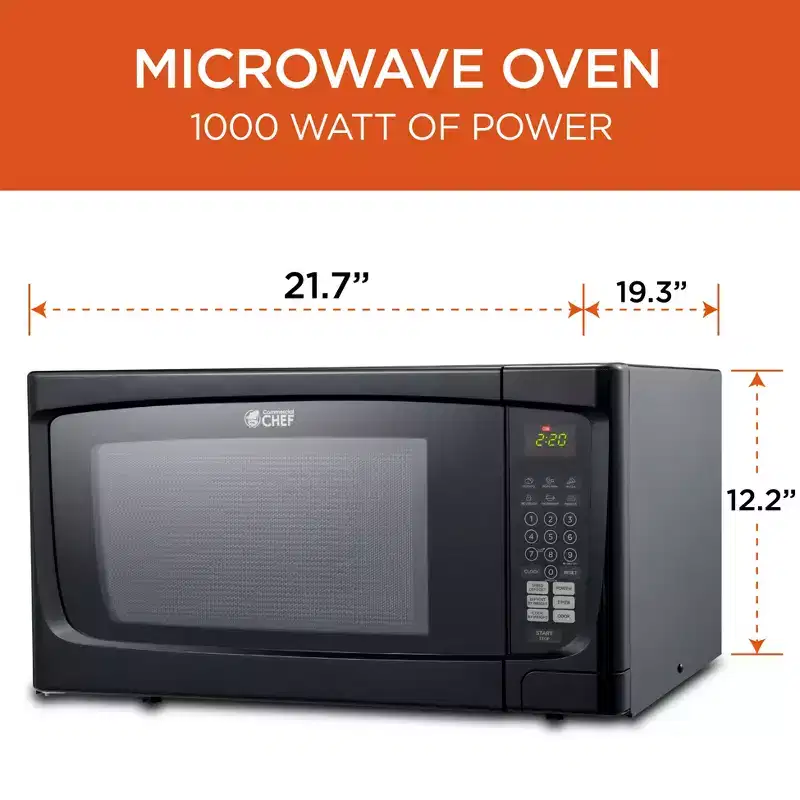 COMMERCIAL CHEF Countertop Microwave Oven 1.6 Cu. Ft. 1000W
