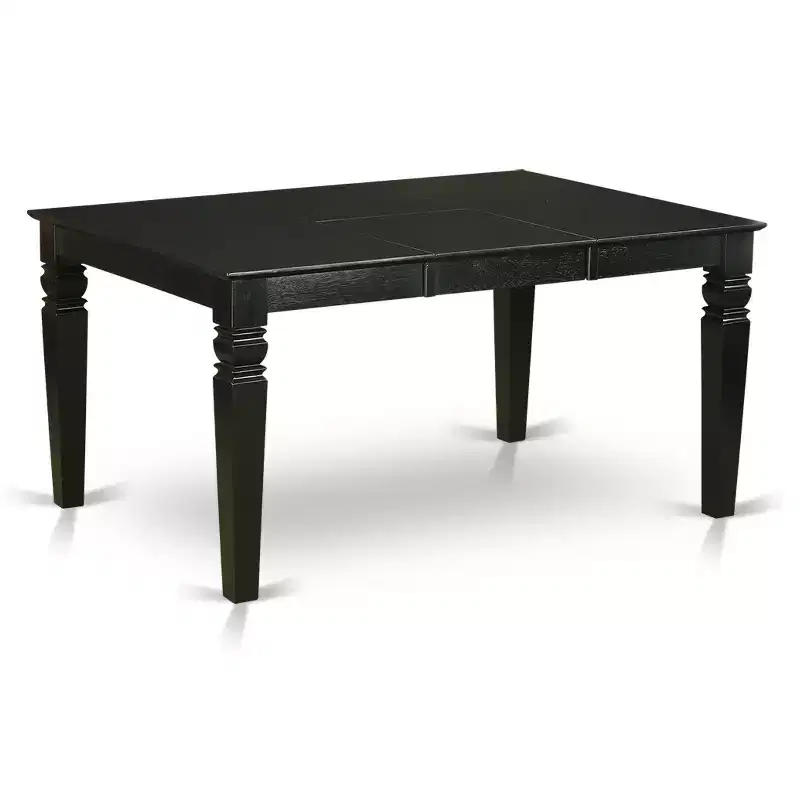 HomeStock 7 Piece Kitchen Table and Chair Set Black Rectangle Dining Room Table