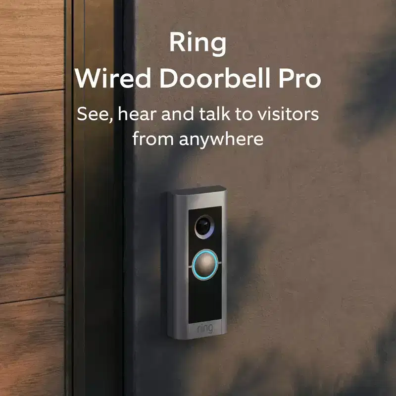 Ring Wired Doorbell Pro: Wi-Fi, Motion Activated, Night Vision, Alexa Compatible