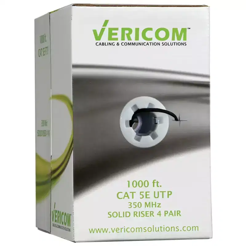 CAT-5E U/UTP Solid Riser CMR Cable, 1,000 Ft.