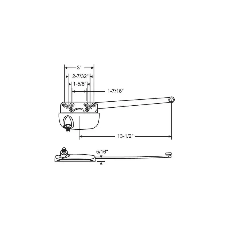 Brixwell Single Arm Casement Operator Right Hand, Sill Mounted, 13-1/2 Arm Length, Handle Sold Separately, Zinc Material, Bronze Finish