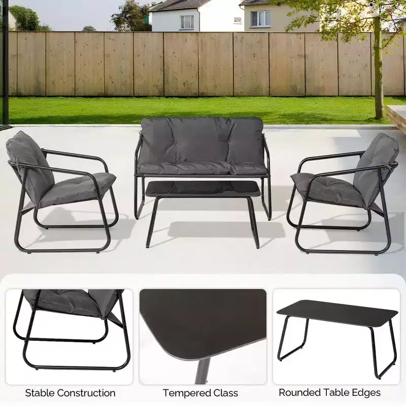 4 Piece Patio Furniture Set