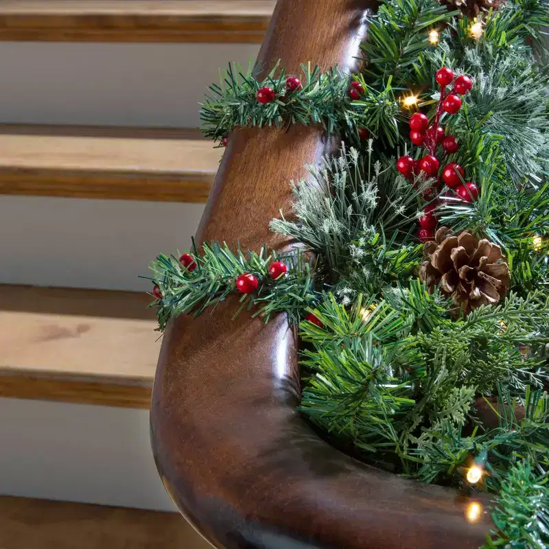 20ct 18" Noble Fir Pine with Berries Decorative Garland Ties - Haute Décor