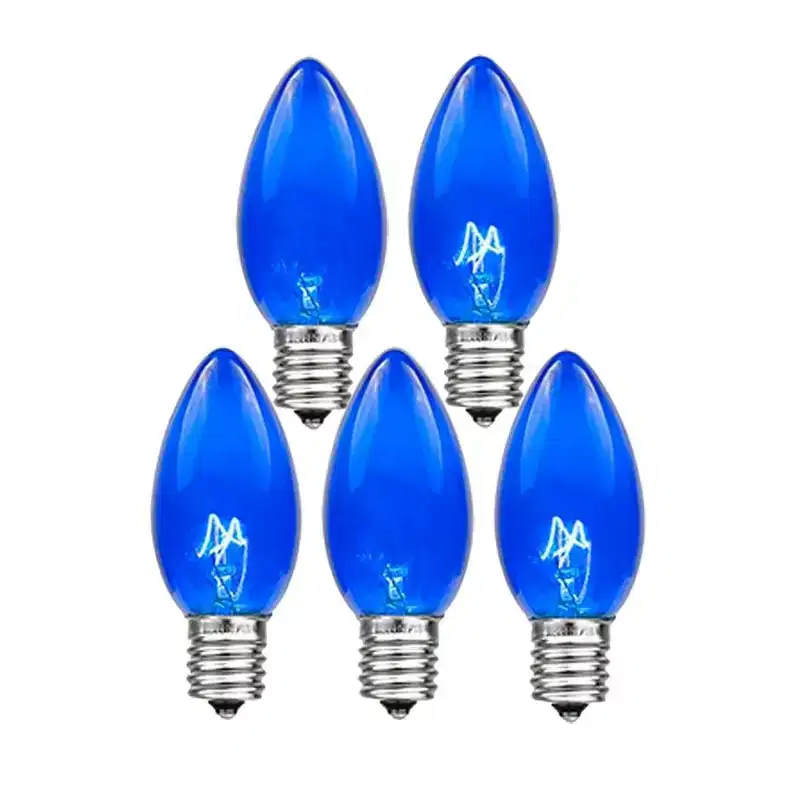 Novelty Lights Twinkle C9 Incandescent Traditional Vintage Christmas Replacement Bulbs 25 Pack