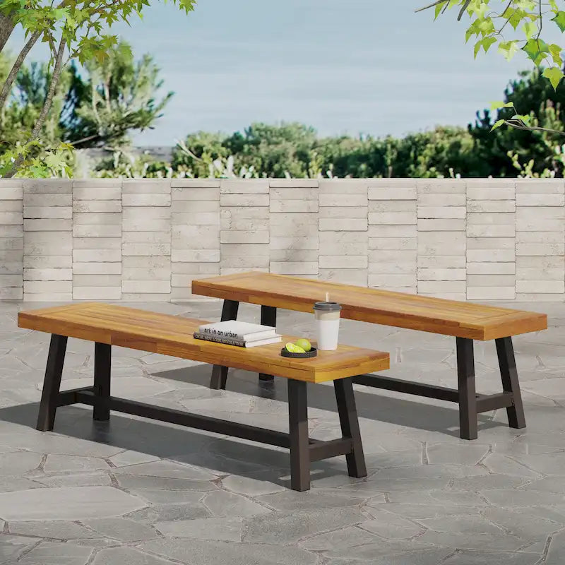 Christopher Knight Home Carlisle Acacia Wood Outdoor Benches