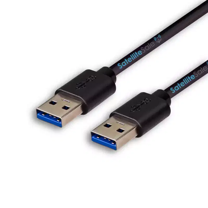 SatelliteSale Digital USB 3.0 Data Cable Male to Male Type A SuperSpeed 5Gbps Universal Wire PVC Black Cord