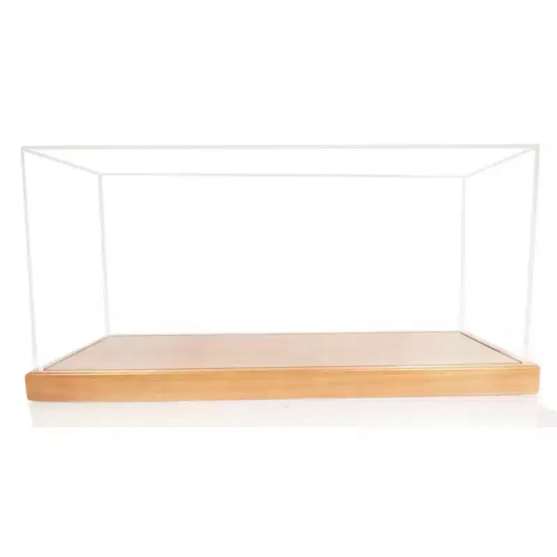 28 Wood Brown Glass Standard Display Stand