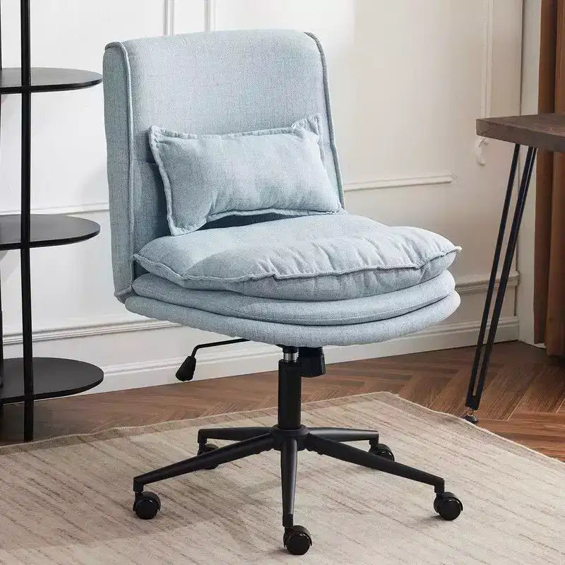 Upholstered Armless Task Office Chair, Swivel, Adjustable Height 16.7-21.3, 350 lb
