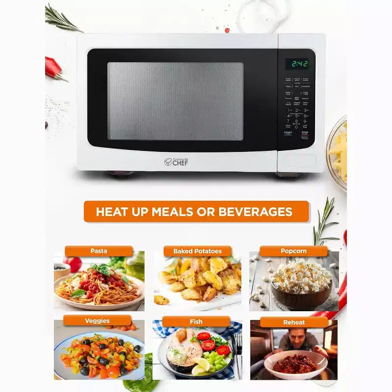 Commercial Chef 1.6 Cu. Ft. Countertop Microwave Oven, CHM16MW6, White