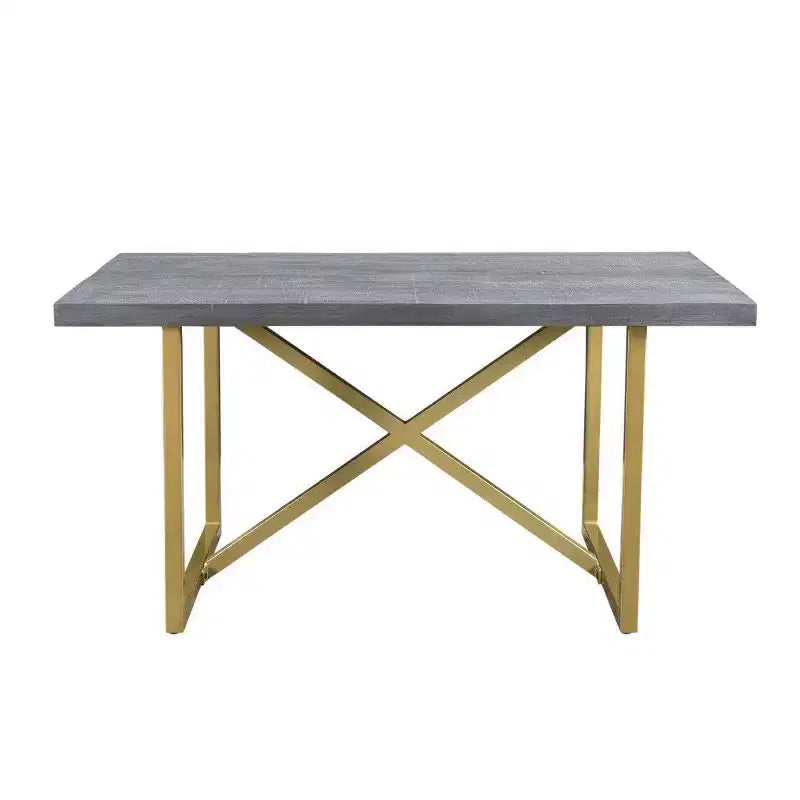 71" Raven Mango Wood Dining Table Gray/Gold - Timbergirl