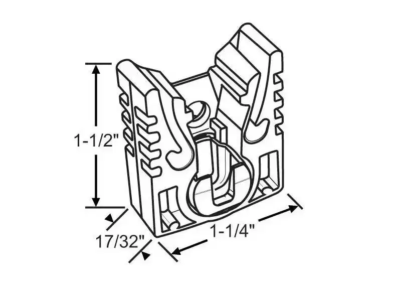 Brixwell Pivot Lock Shoe, Plastic Material, 1/2 Pivot Size, 1-1/4 Width, Black Finish