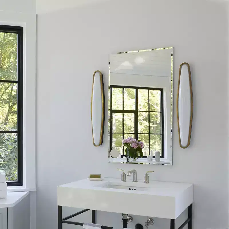 Basicwise Single Door Plastic Medicine Cabinet with Mirror, Surface or Recessed Mount, Bathroom Vanity Cabinet W/ 2 Adjustable Plastic Shelves, White