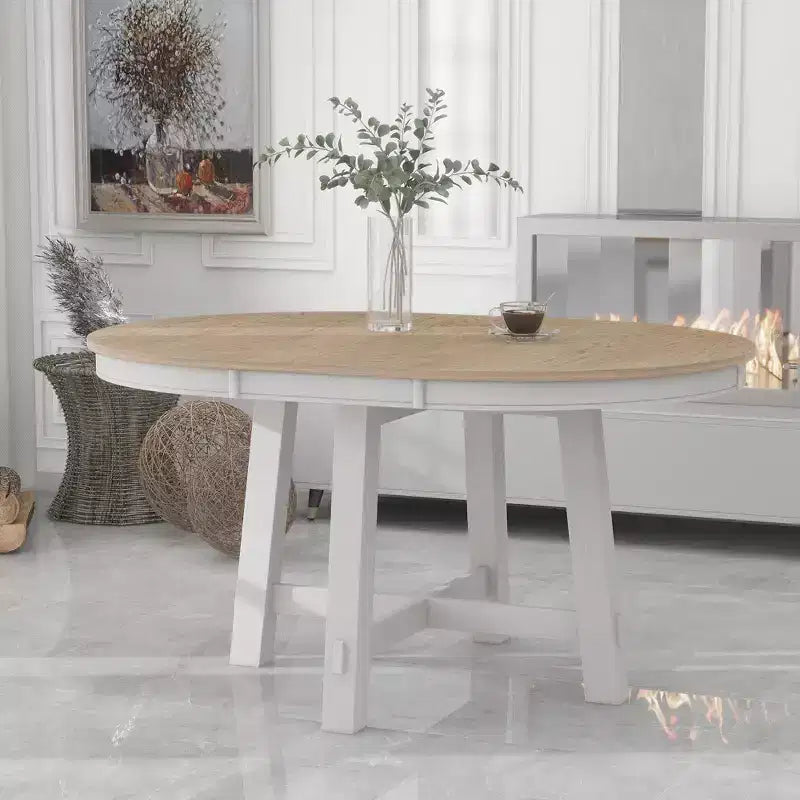 Farmhouse Dining Table with 4-Leg X-Shaped Base and 16
