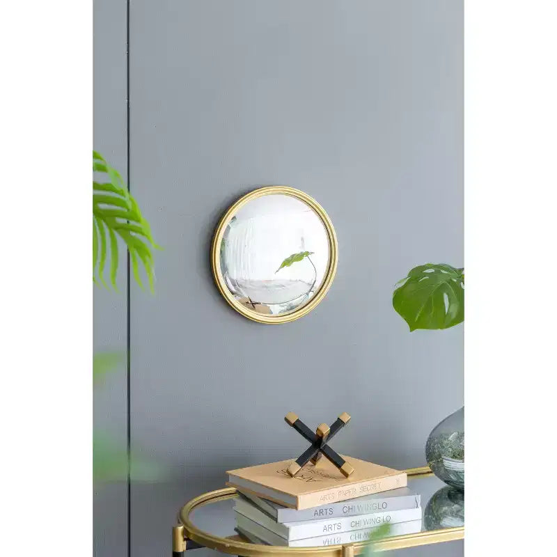 D11 Round Mirror, Circle Mirror with Iron Frame for Living Room Bedroom Vanity Entryway Hallway, Gold