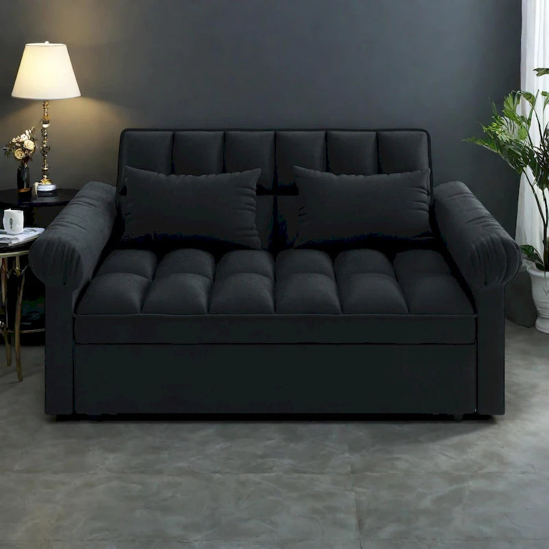 2-Seater Convertible Sofa Bed with Adjustable Backrest