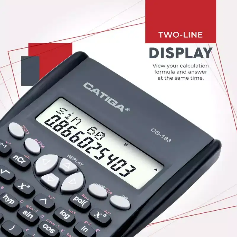 CATIGA Scientific Calculator  Solar & Battery, Multi-Function, Durable for High School & College Math, Algebra, Trig, Stats