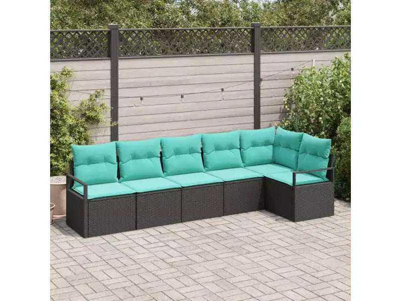 vidaXL Garden Sofa Set 6 pcs Brown Poly rattan
