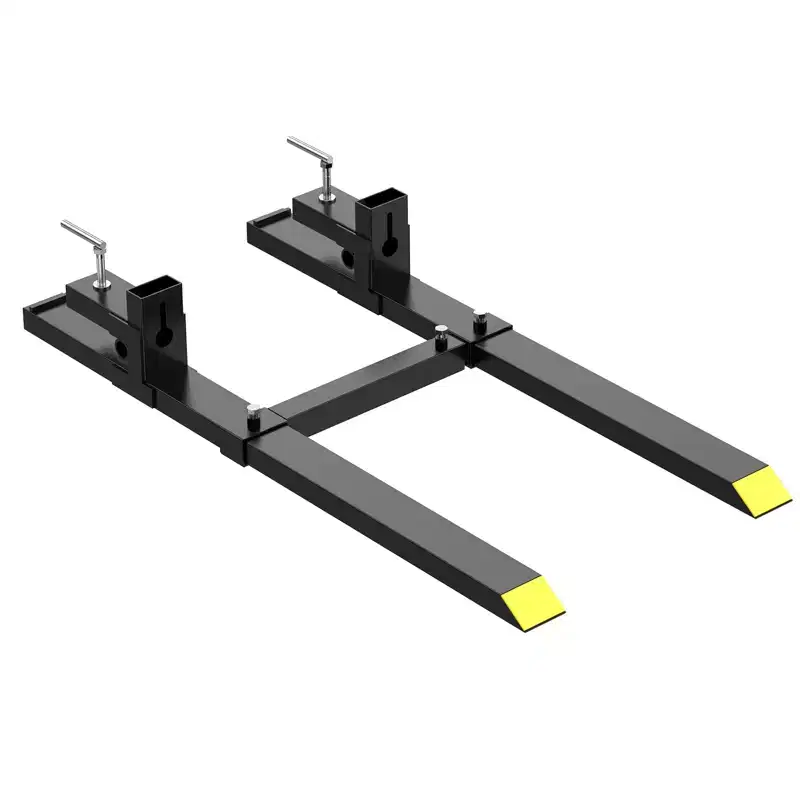 Pallet Forks 60 Heavy Duty  Tractor Bucket Clamp-On Forks with 4000 lbs Capacity, Adjustable Stabilizer BarSkid Steer Compatible Material Handling