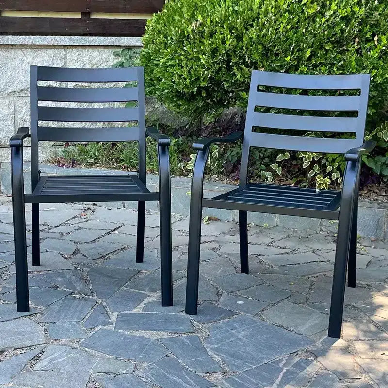 TUYOHW Iron Patio Dining Chairs Set of 2,All-Weather Outdoor Metal Chairs with Rust-Resistant E-Coating for Backyard,Garden