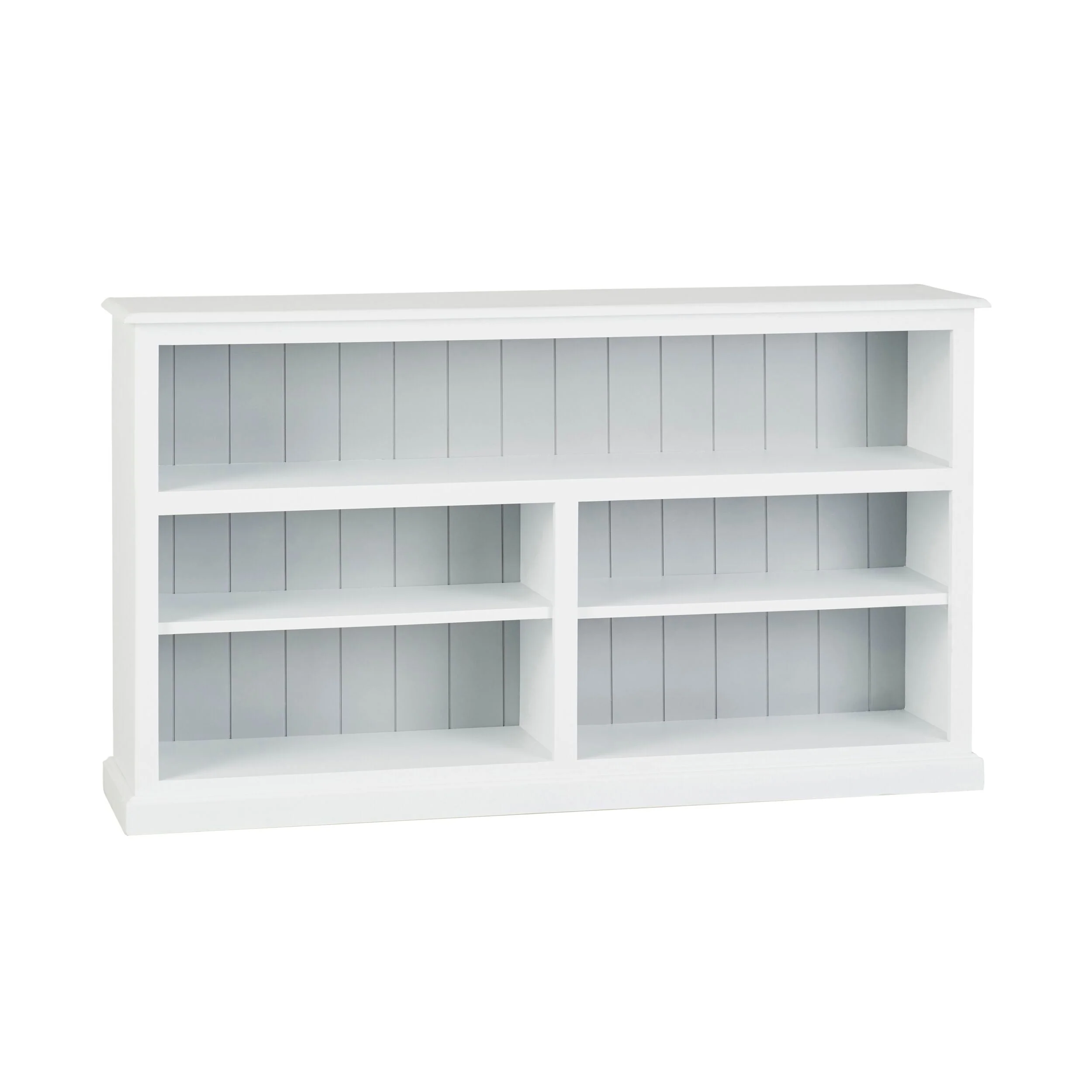 Armand Hamptons Timber Lowline Bookcase White 90x155cm
